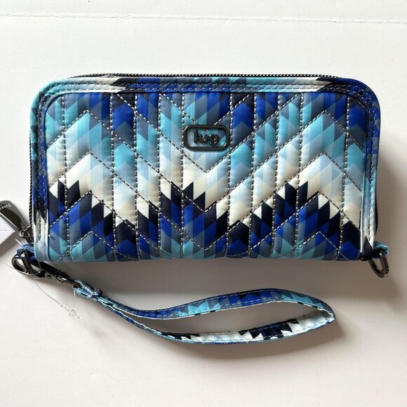 Lug Guild Collection Whirly RFID Wallet - Bargello Mountains Blue - Picture 1 of 9